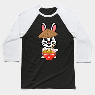 Funny bunny is eating noodles Baseball T-Shirt